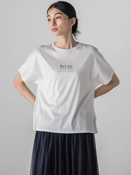 【大きいサイズ】箔プリントロゴTシャツ≪手洗い可能/吸水速乾/接触冷感≫