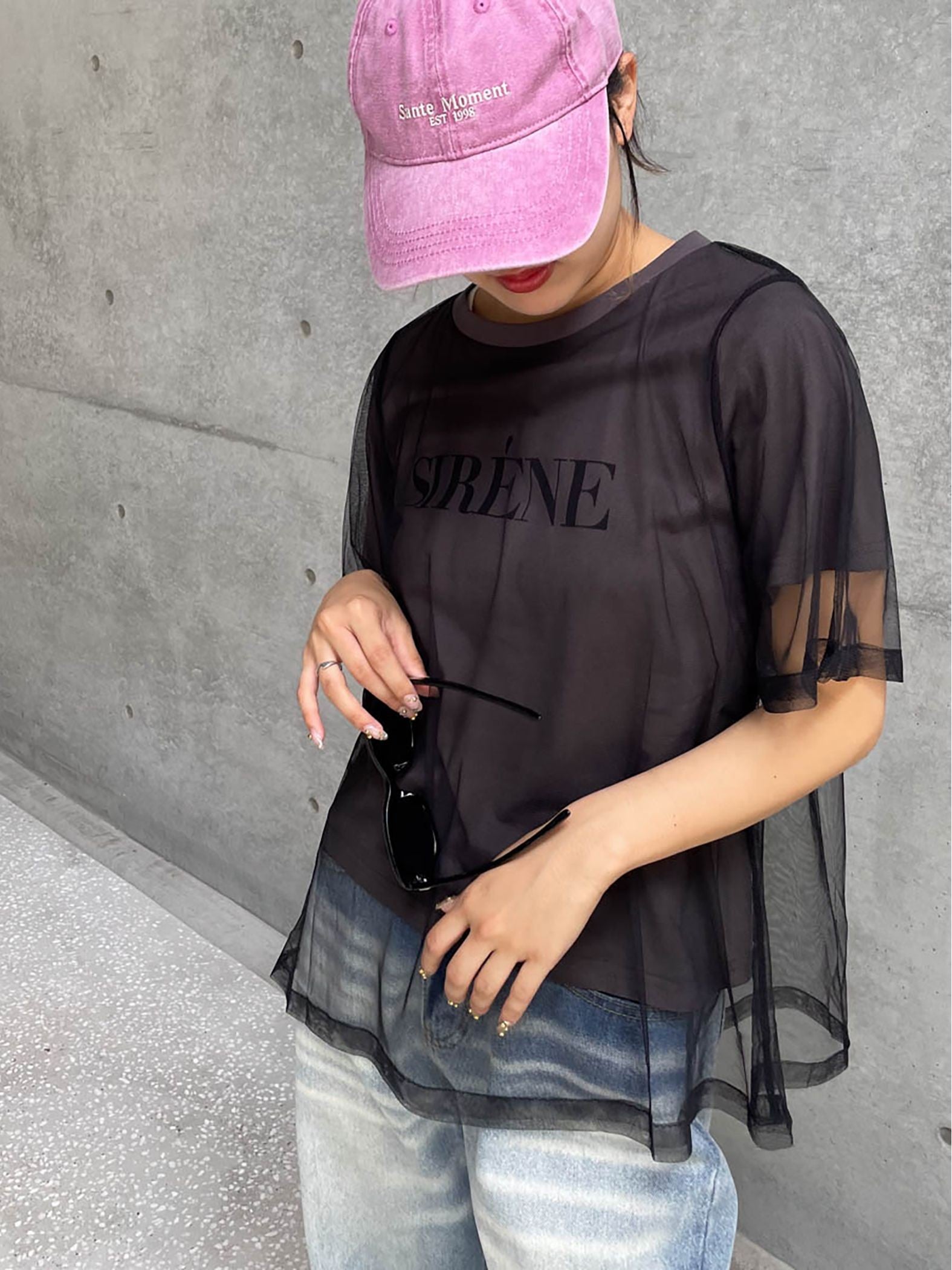 チュールロゴSIRENE Tシャツ≪洗濯機で洗える≫