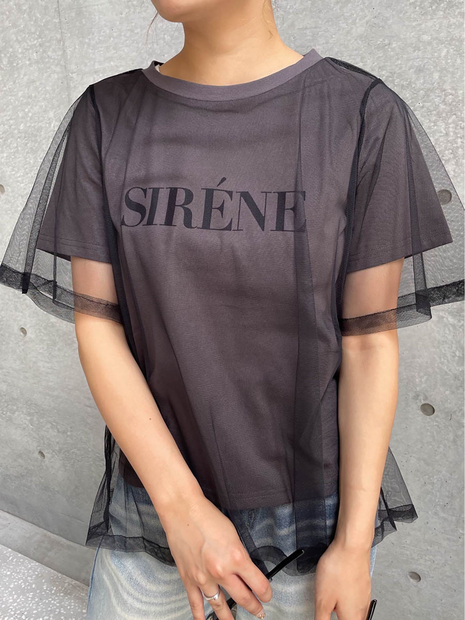 チュールロゴSIRENE Tシャツ≪洗濯機で洗える≫