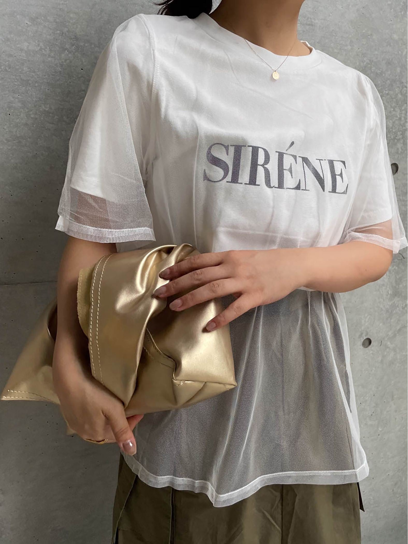 チュールロゴSIRENE Tシャツ≪洗濯機で洗える≫