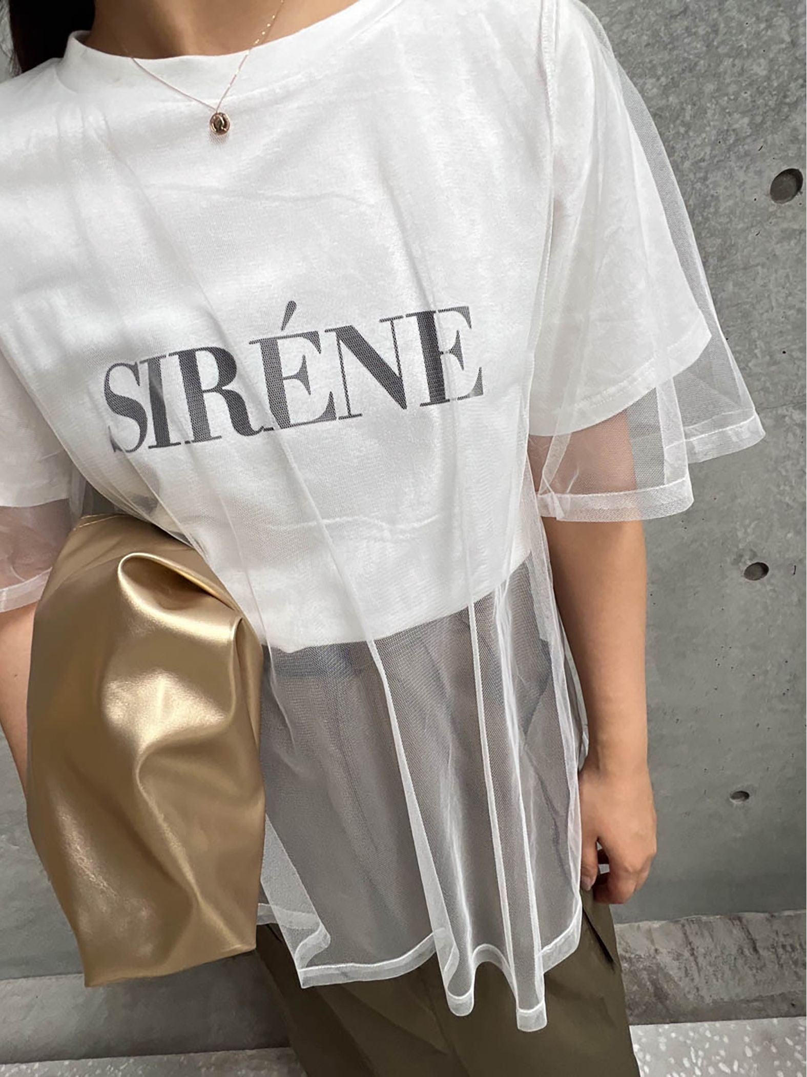 チュールロゴSIRENE Tシャツ≪洗濯機で洗える≫