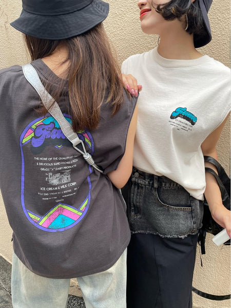 【ENIM BY VICKY】アイスクリームフレンチTシャツ《洗濯機で洗える》