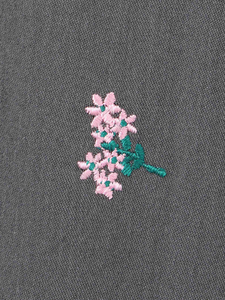 ツイルフラワー刺繍タックパンツ≪手洗い可能≫