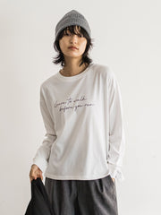 ハンドメッセージロゴロングTシャツ≪洗濯機で洗える≫