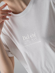 箔プリントロゴTシャツ≪手洗い可能/吸水速乾/接触冷感≫