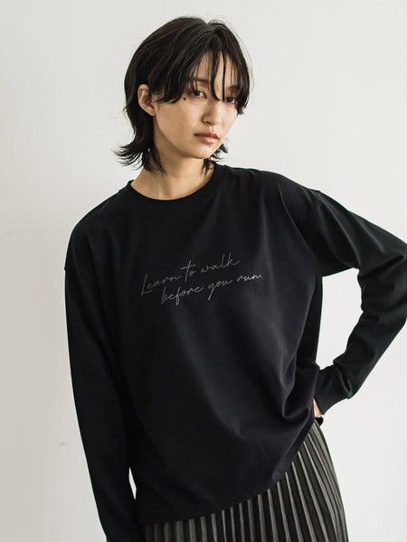 ハンドメッセージロゴロングTシャツ≪洗濯機で洗える≫