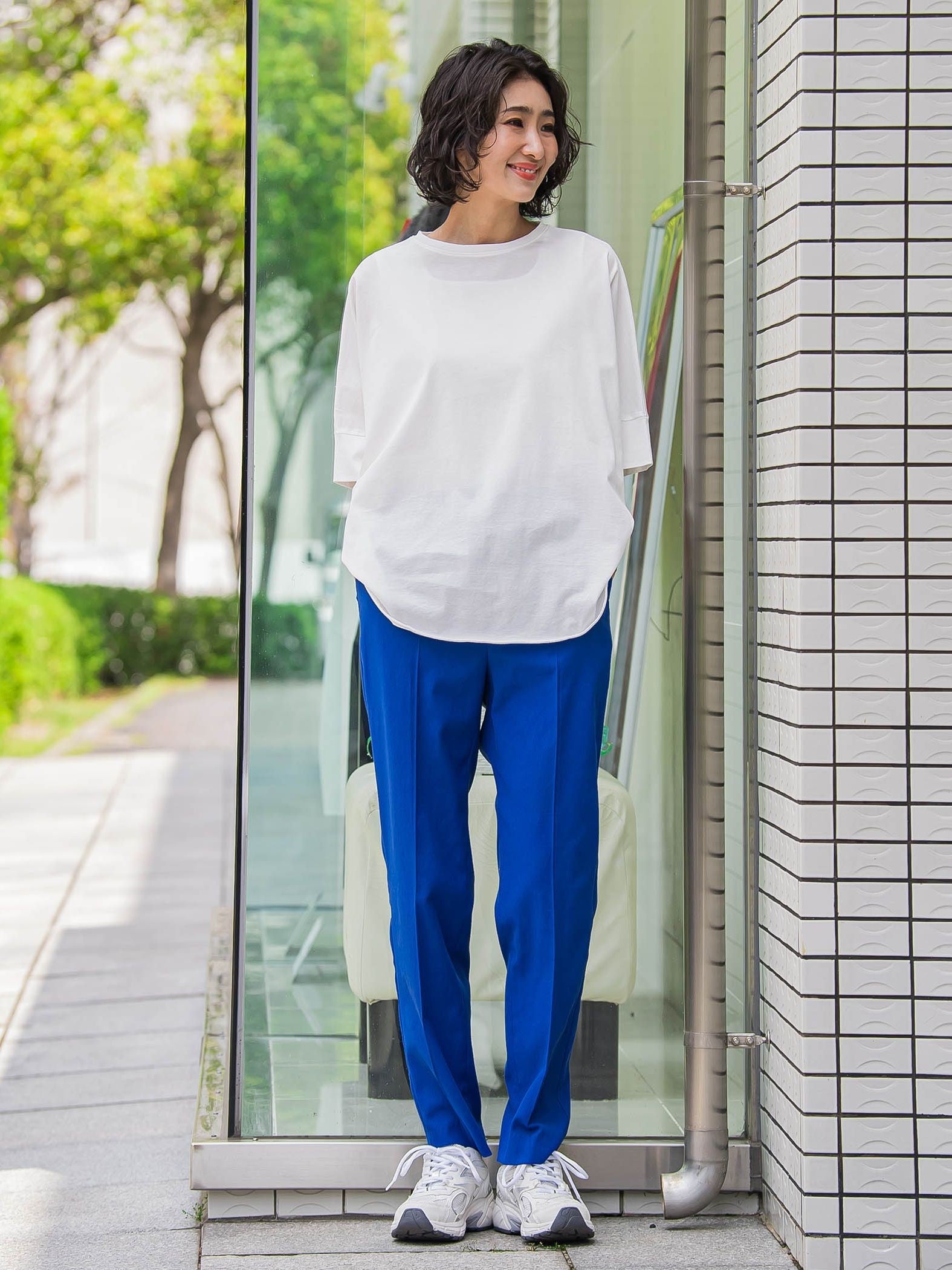 【WEB限定/大きいサイズ】シェルタリングテーパードパンツ≪洗濯機で洗える≫