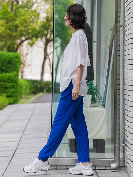 【WEB限定/大きいサイズ】シェルタリングテーパードパンツ≪洗濯機で洗える≫