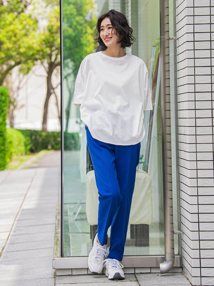 【WEB限定/大きいサイズ】シェルタリングテーパードパンツ≪洗濯機で洗える≫