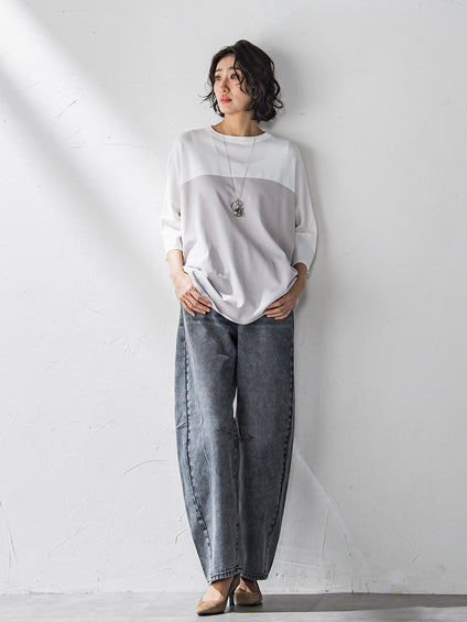 【WEB限定】バイカラーニット≪手洗い可能≫