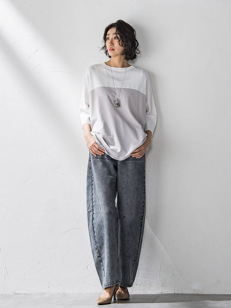 【WEB限定】バイカラーニット≪手洗い可能≫