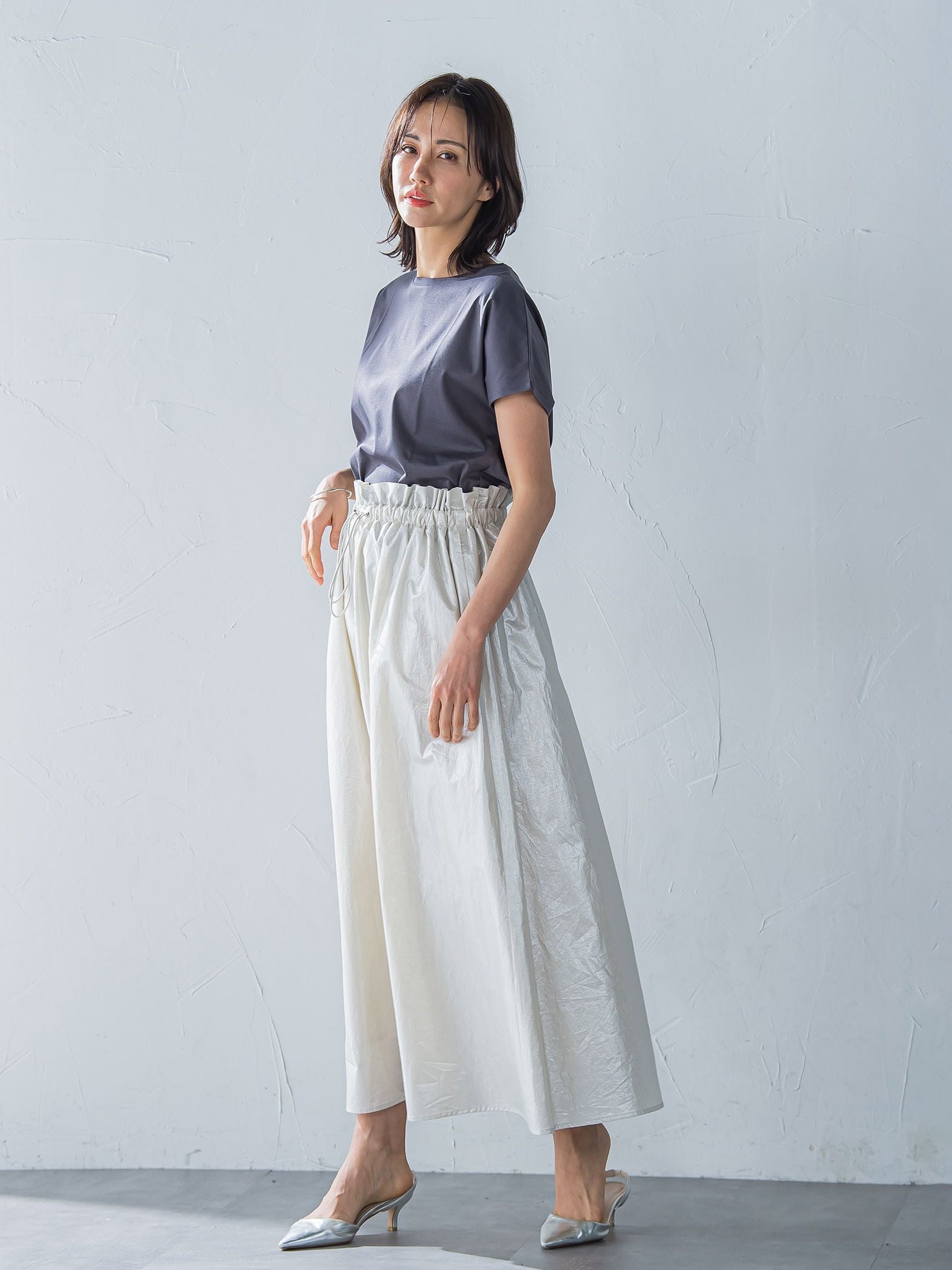 【WEB限定】【3サイズ】スムースコットンラウンドヘムカットソー≪洗える/接触冷感≫