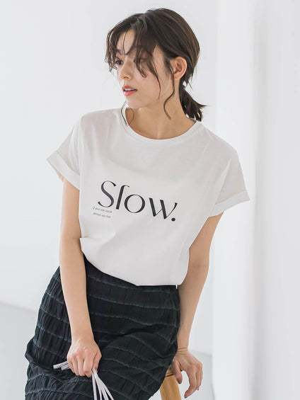 ドライタッチコットンロゴTシャツ≪洗濯機で洗える≫