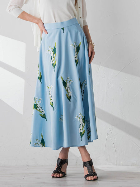 スズラン刺繍サーキュラースカート | Viaggio Blu（ビアッジョブルー 