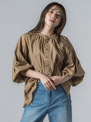 【WEB限定】コットンボイルブラウス≪手洗い可能≫