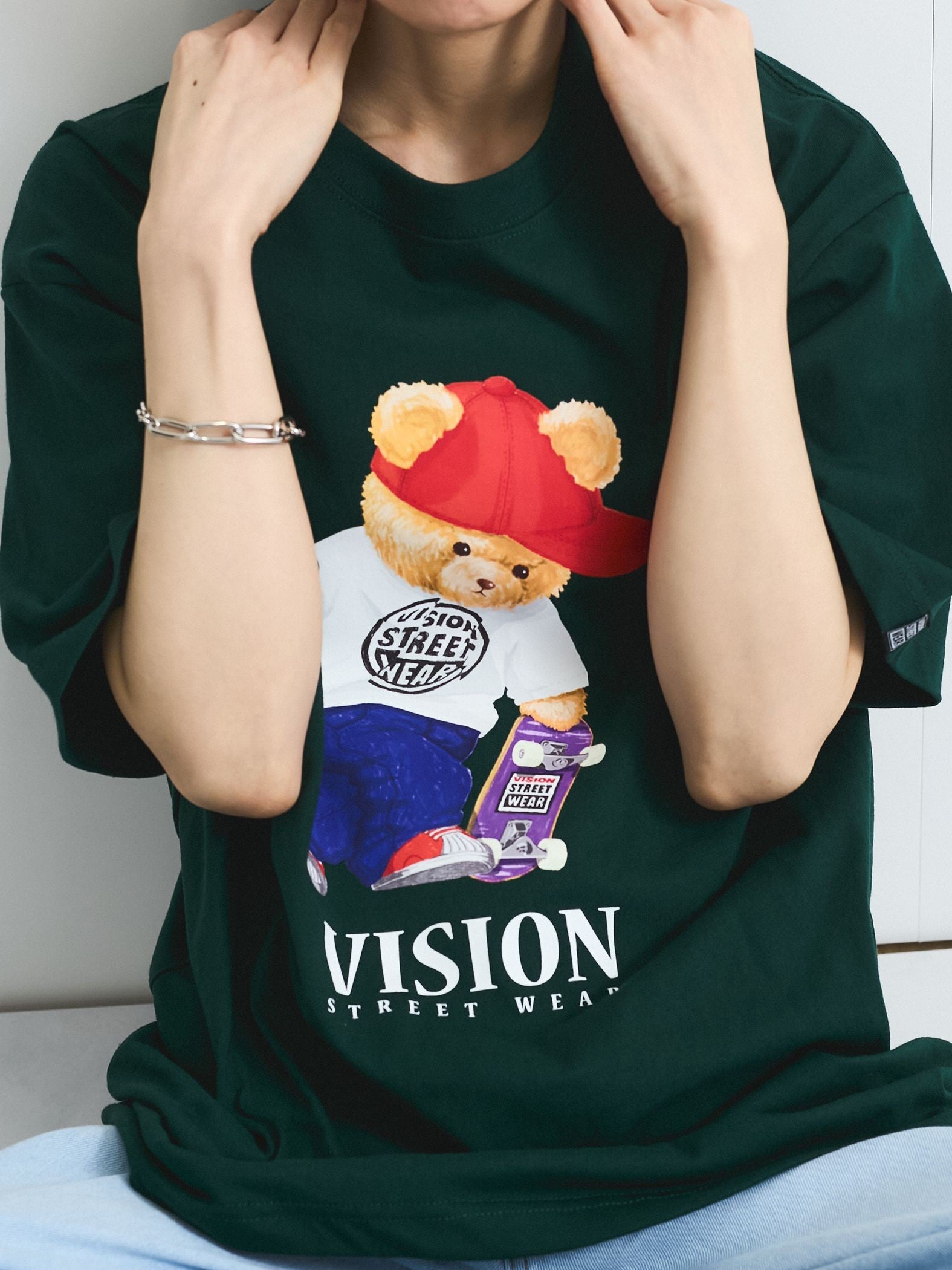 【VISION STREET WEAR】テディーベアTシャツ≪洗濯機で洗える≫