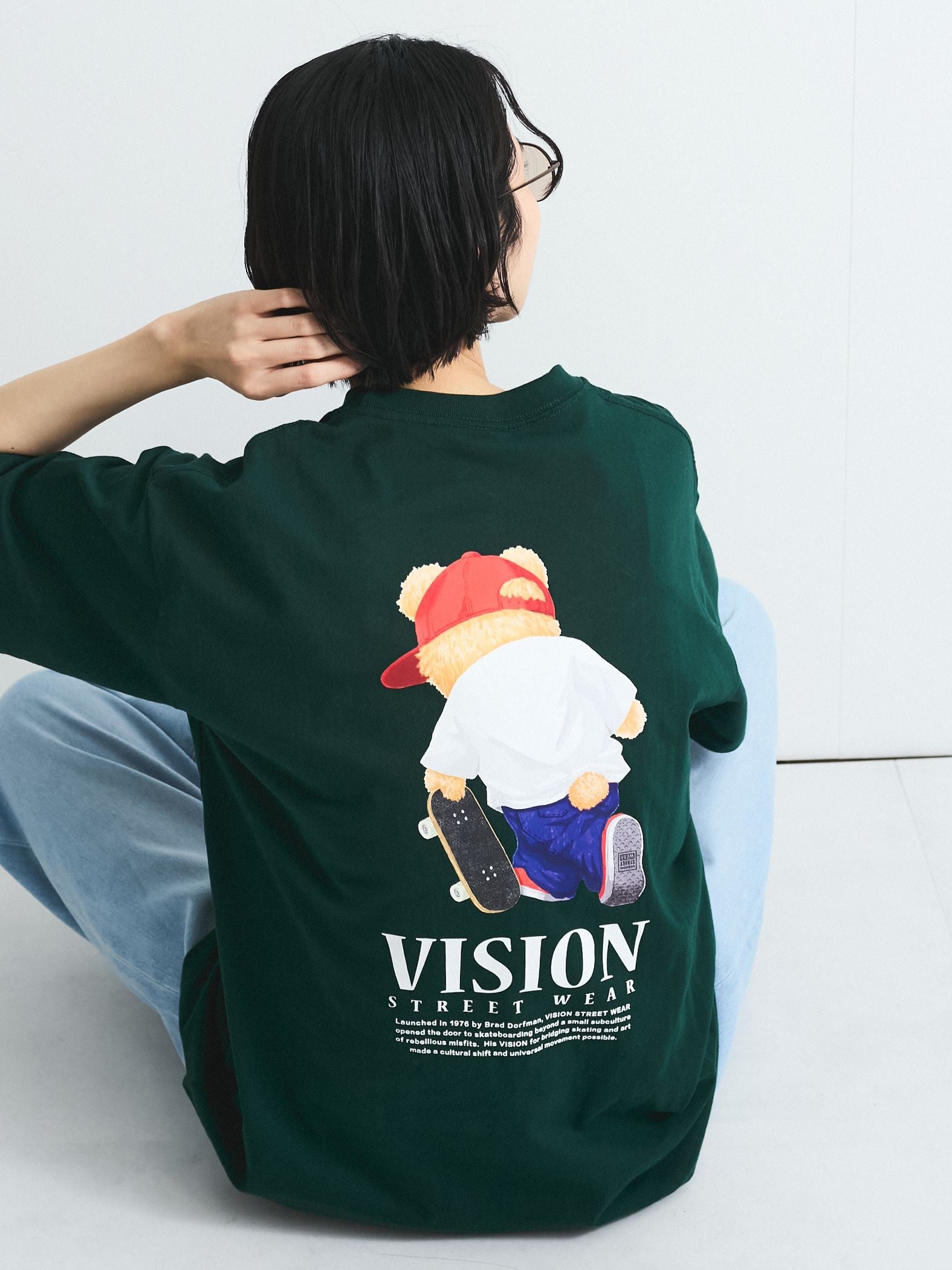 【VISION STREET WEAR】テディーベアTシャツ≪洗濯機で洗える≫