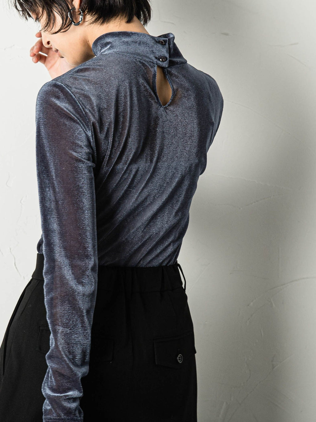 新品タグ付き】メイソングレイ　大判ストール付き裾シフォンニット40代ファッション