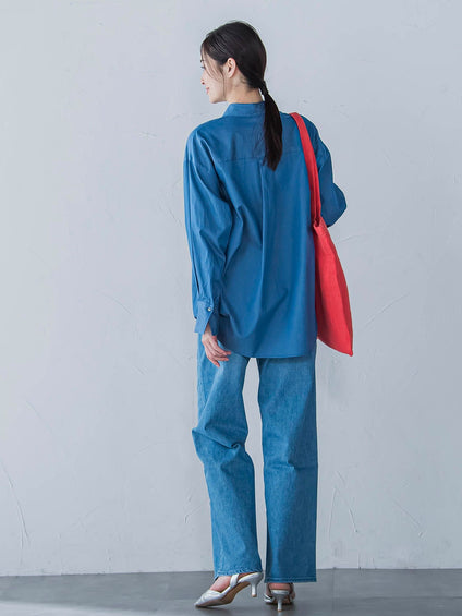 【WEB限定】極上ライトデニムシャツ≪洗濯機で洗える≫