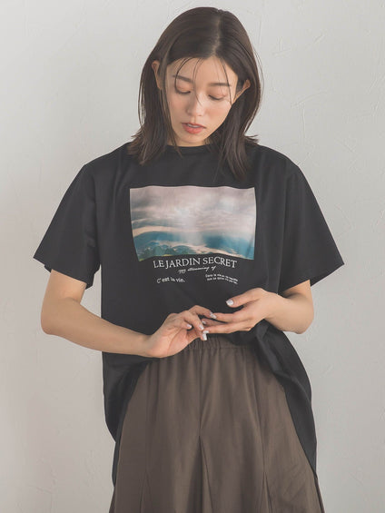 【WEB別注】OCEANフォトプリントTシャツ≪洗濯機で洗える≫