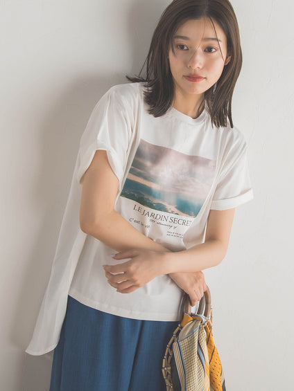 【WEB別注】OCEANフォトプリントTシャツ≪洗濯機で洗える≫