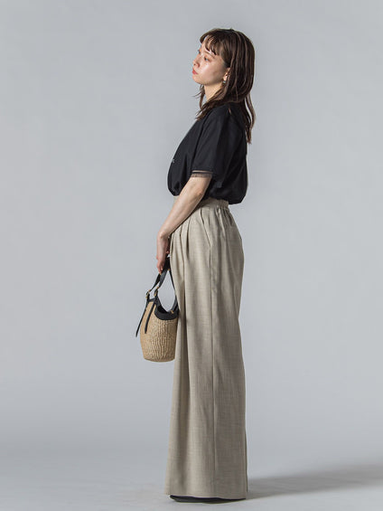 【WEB限定】チュールレイヤードロゴカットソー≪手洗い可能≫