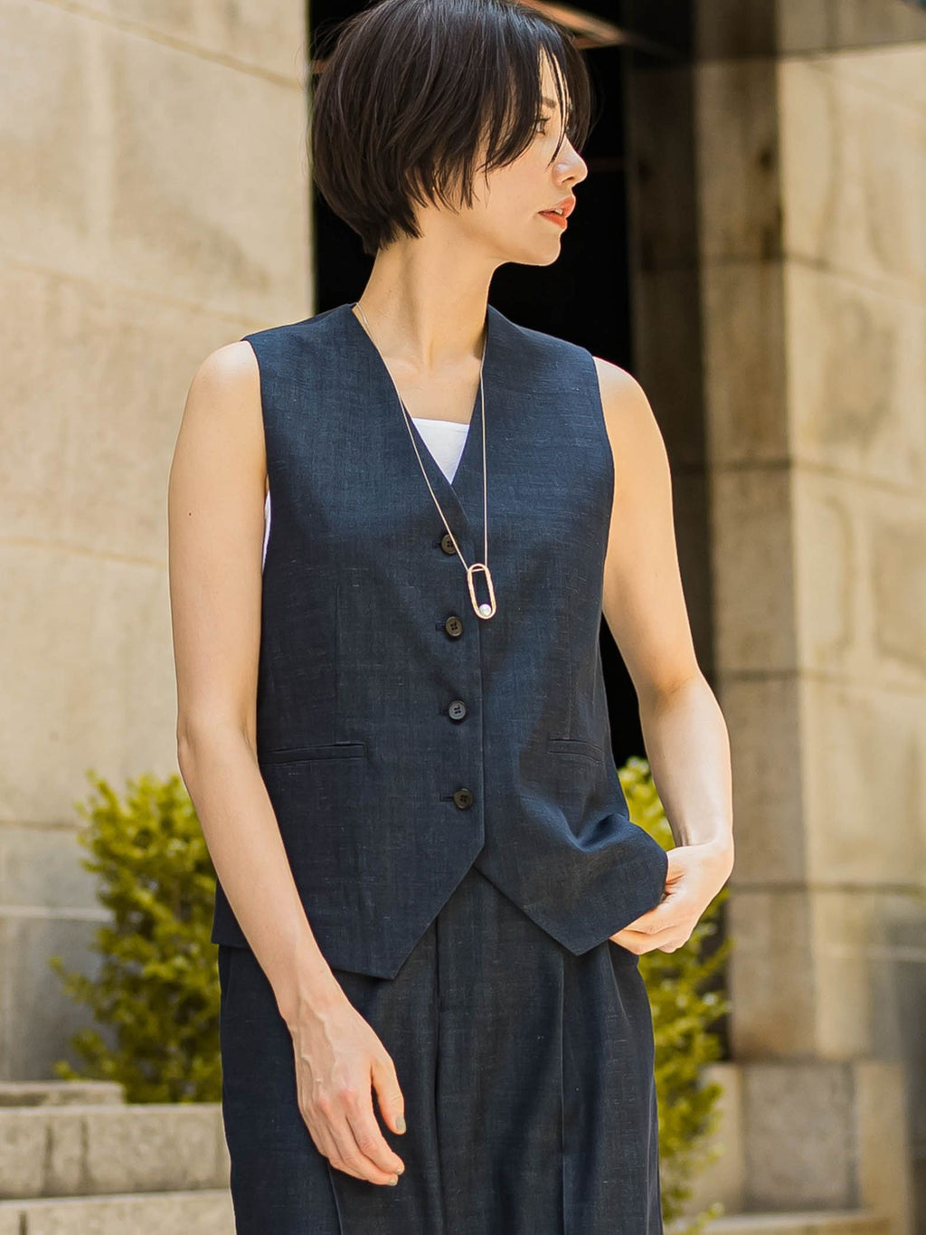 OUTIL GILET HEM (INDIGO) - ベスト