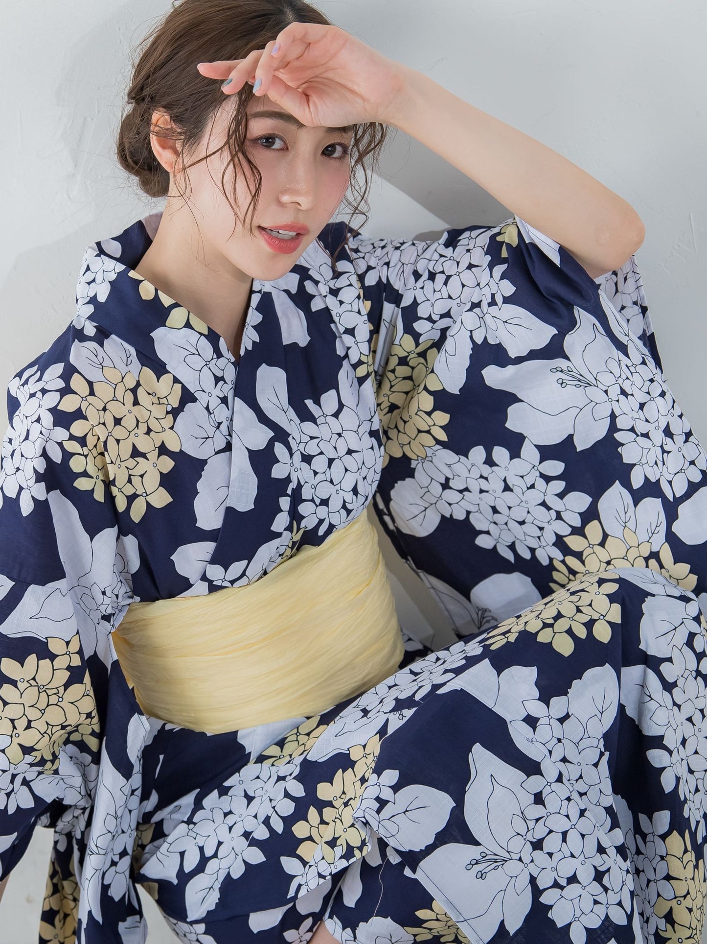 品数豊富！ 新品 呉服屋 大人清楚な水彩画風 アザミ 夏着物 浴衣３点