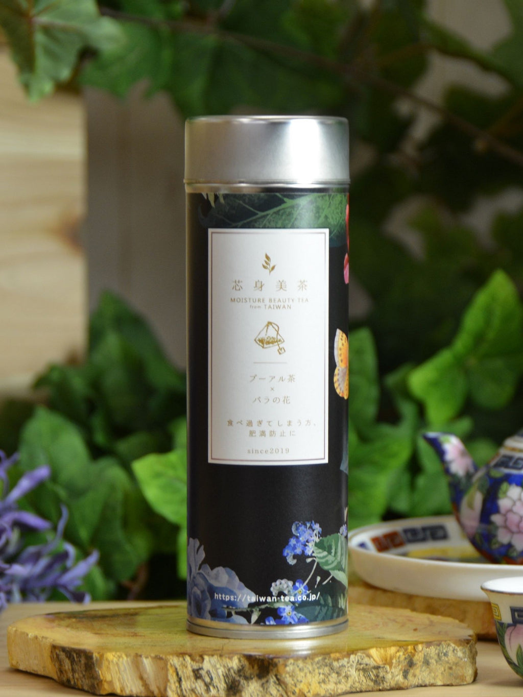 芯身美茶-缶(10パック)-食べ過ぎ防止TEA-【プーアル茶×バラの花】 kan